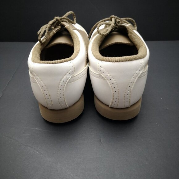 Foot-Joy Green-Joy Ladies White & Taupe Faux Leather Golf Shoes - Picture 7 of 7